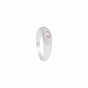 Anel Liso com Pedra Oval