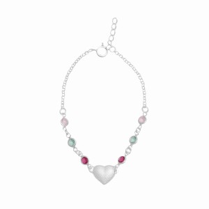 Pulseira Coração com Pedras