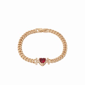 Pulseira Grumet Coração Cravejado