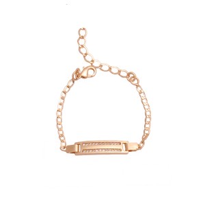 Pulseira Plaquinha Cravejada Infantil